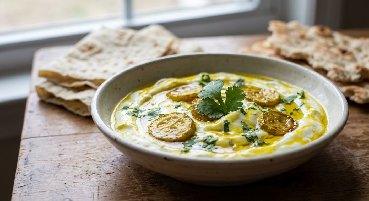 Borani Kadu — Saffron-Infused Zucchini and Yogurt Dip - authentic persian recipe