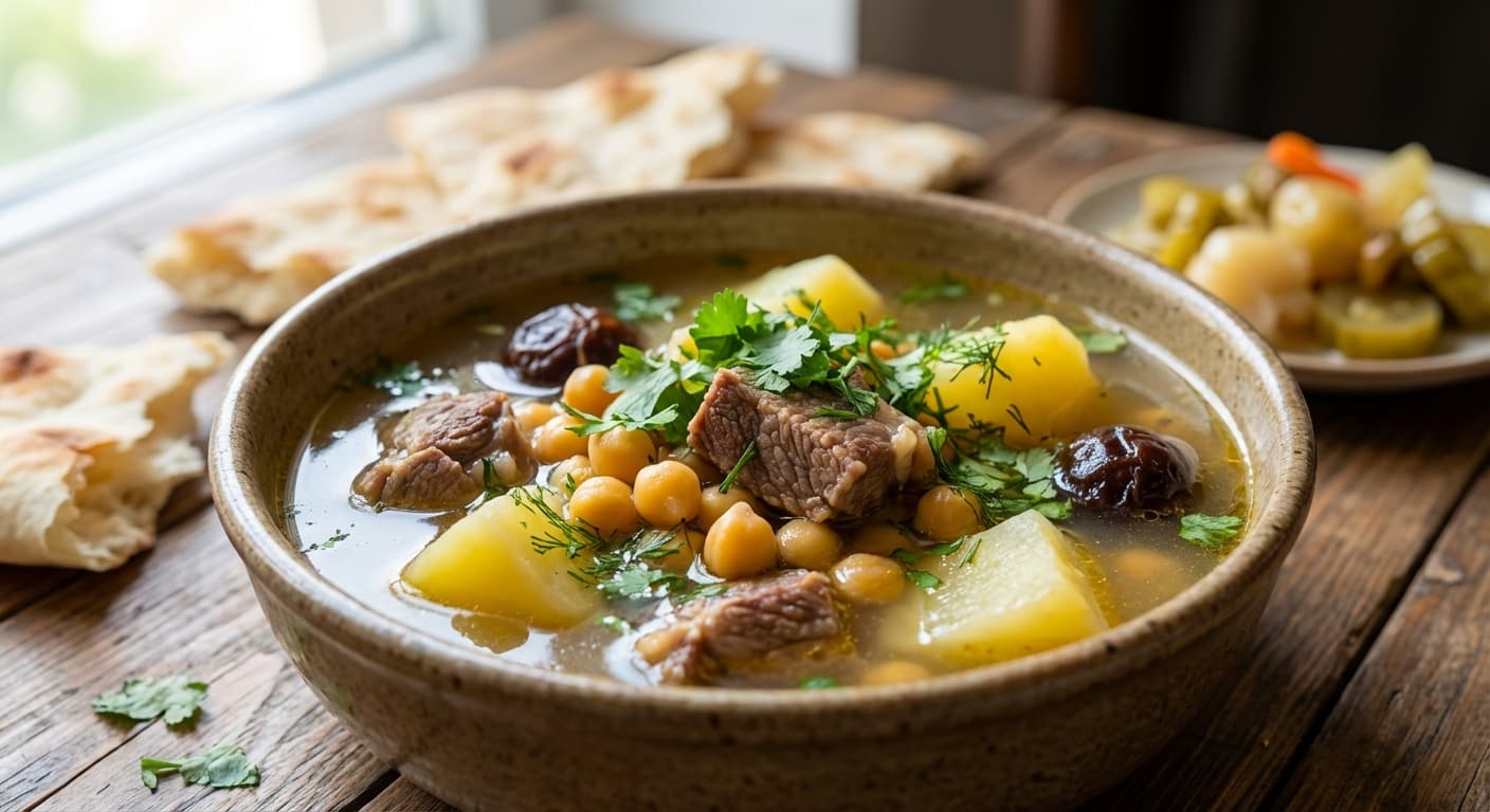 Bozbash — Azerbaijani Lamb, Chickpea, and Potato Soup - authentic azerbaijani recipe