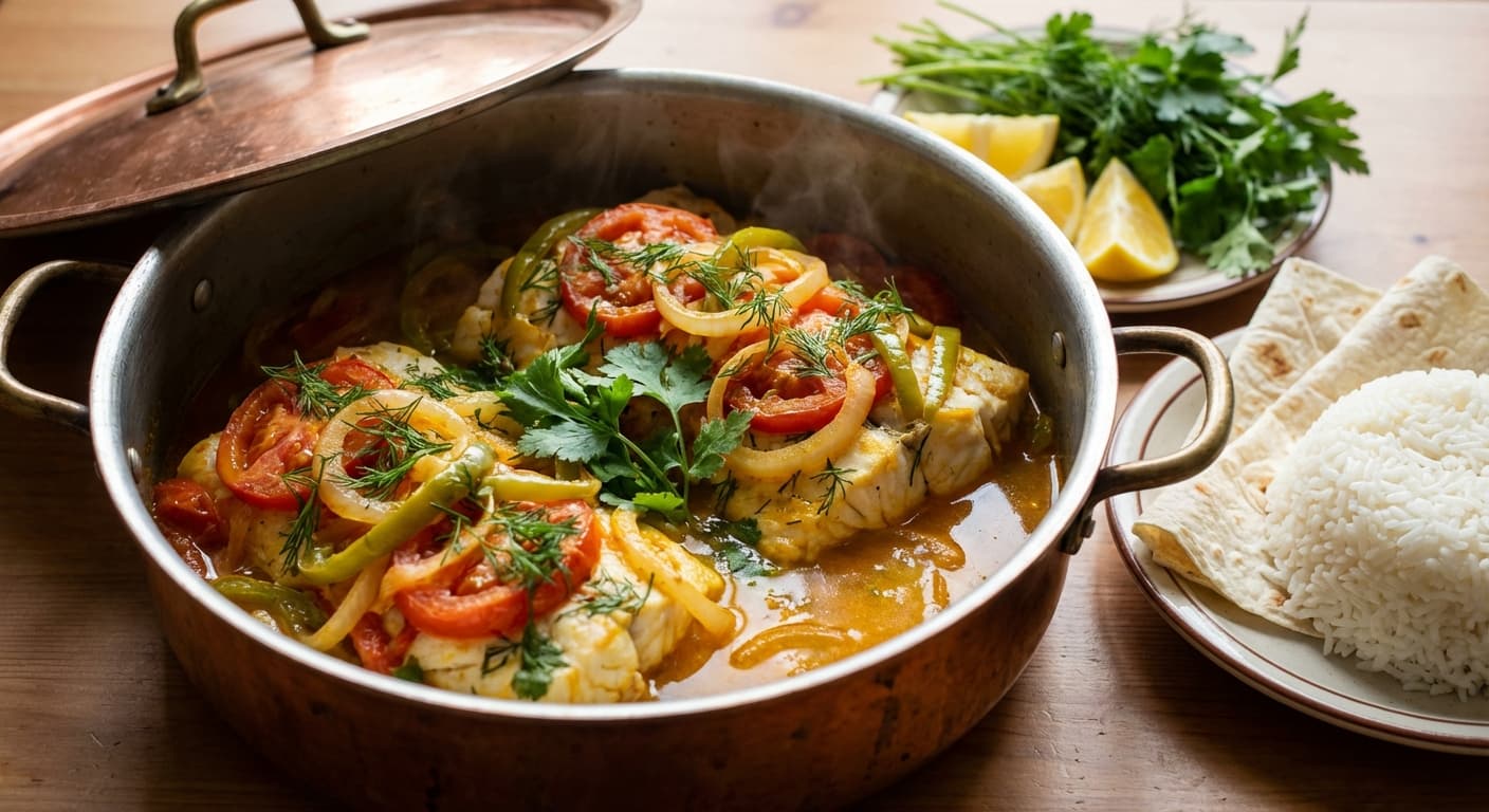Buglama — Azerbaijani steamed fish with tomatoes and herbs - authentic azerbaijani recipe