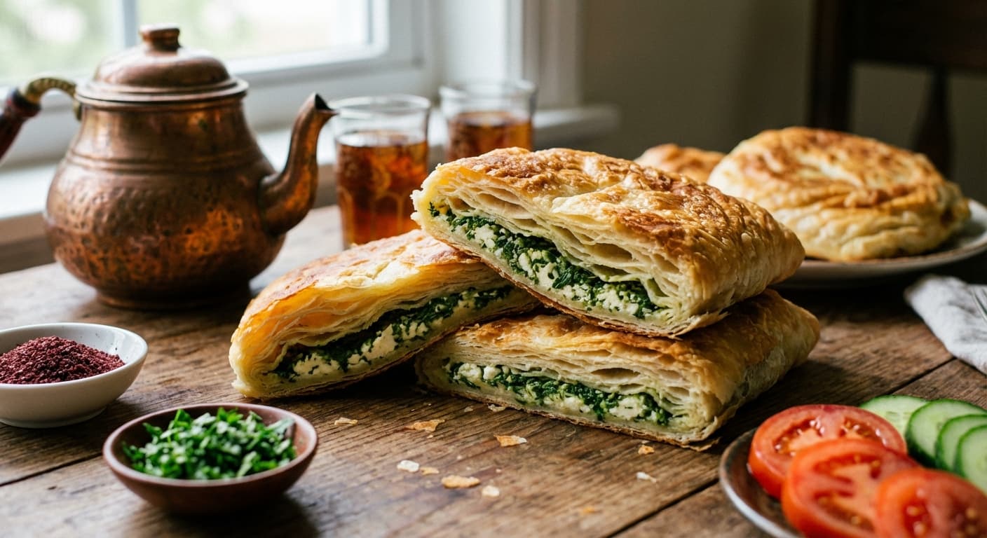 Bukme — Azerbaijani Thin Layered Pastry with Herbs - authentic azerbaijani recipe