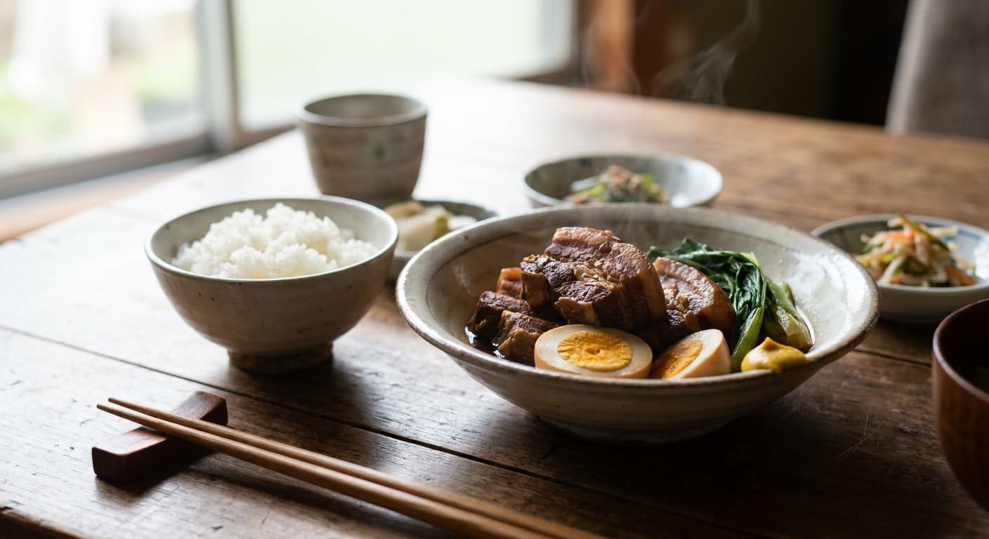 Buta no Kakuni — Japanese Soy-Braised Pork Belly - authentic japanese recipe