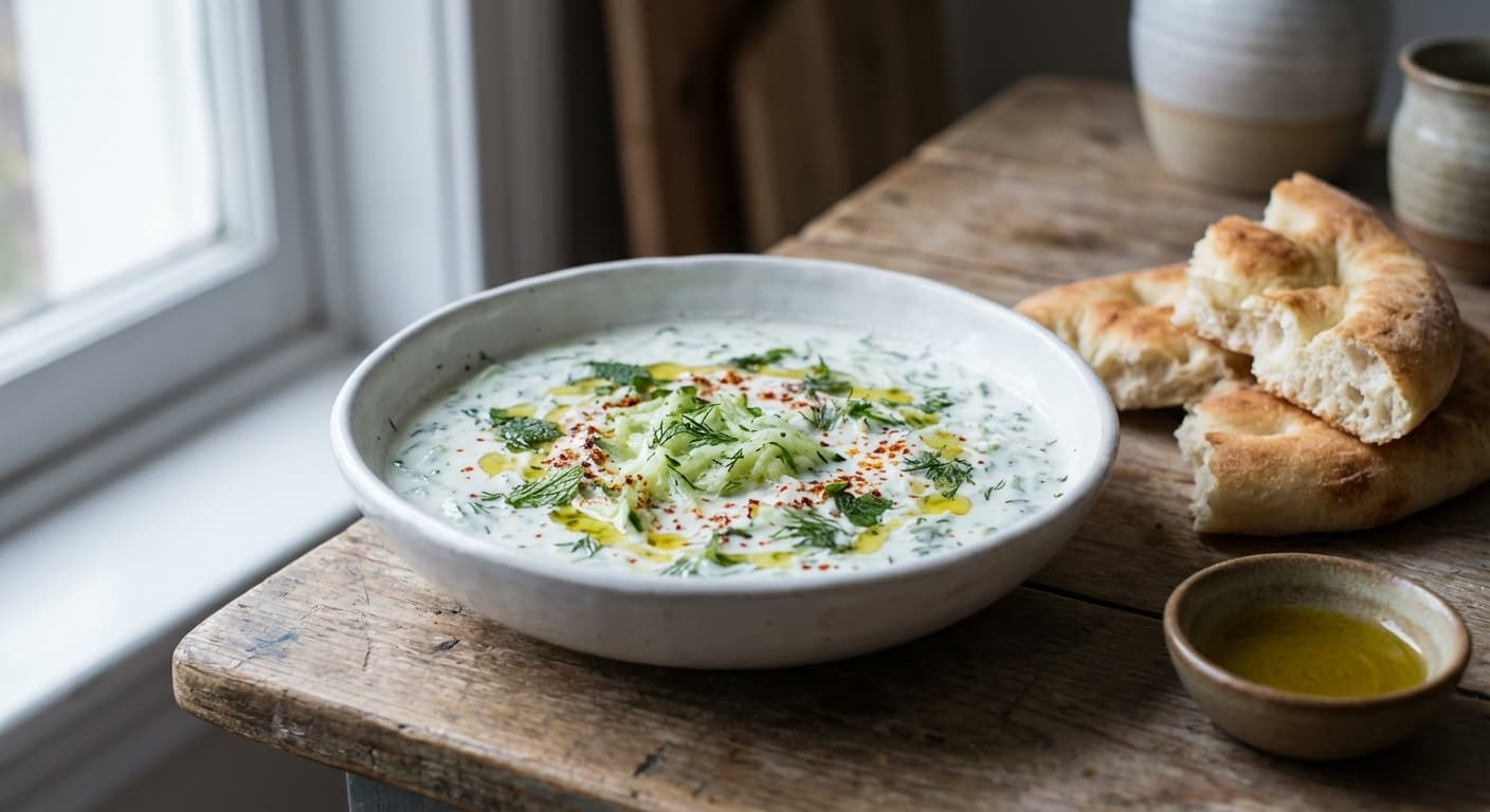 Cacık — Chilled Turkish Yogurt, Cucumber & Mint Dip - authentic turkish recipe