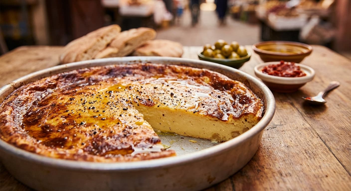 Calentica — Moroccan Chickpea Flan Street Food, Peppery and Warm - authentic moroccan recipe