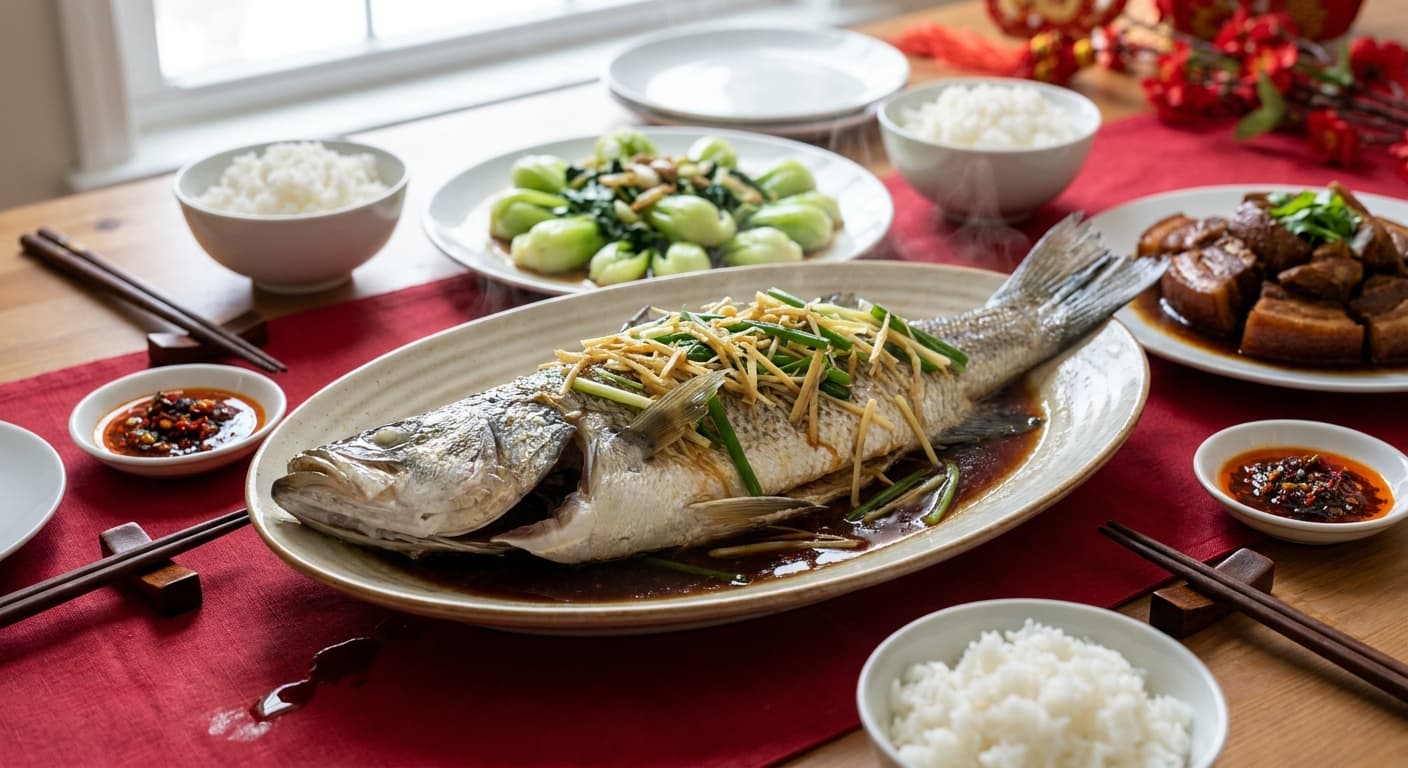 Cantonese Steamed Whole Fish — Ginger-Scallion Soy Celebration Fish - authentic chinese recipe