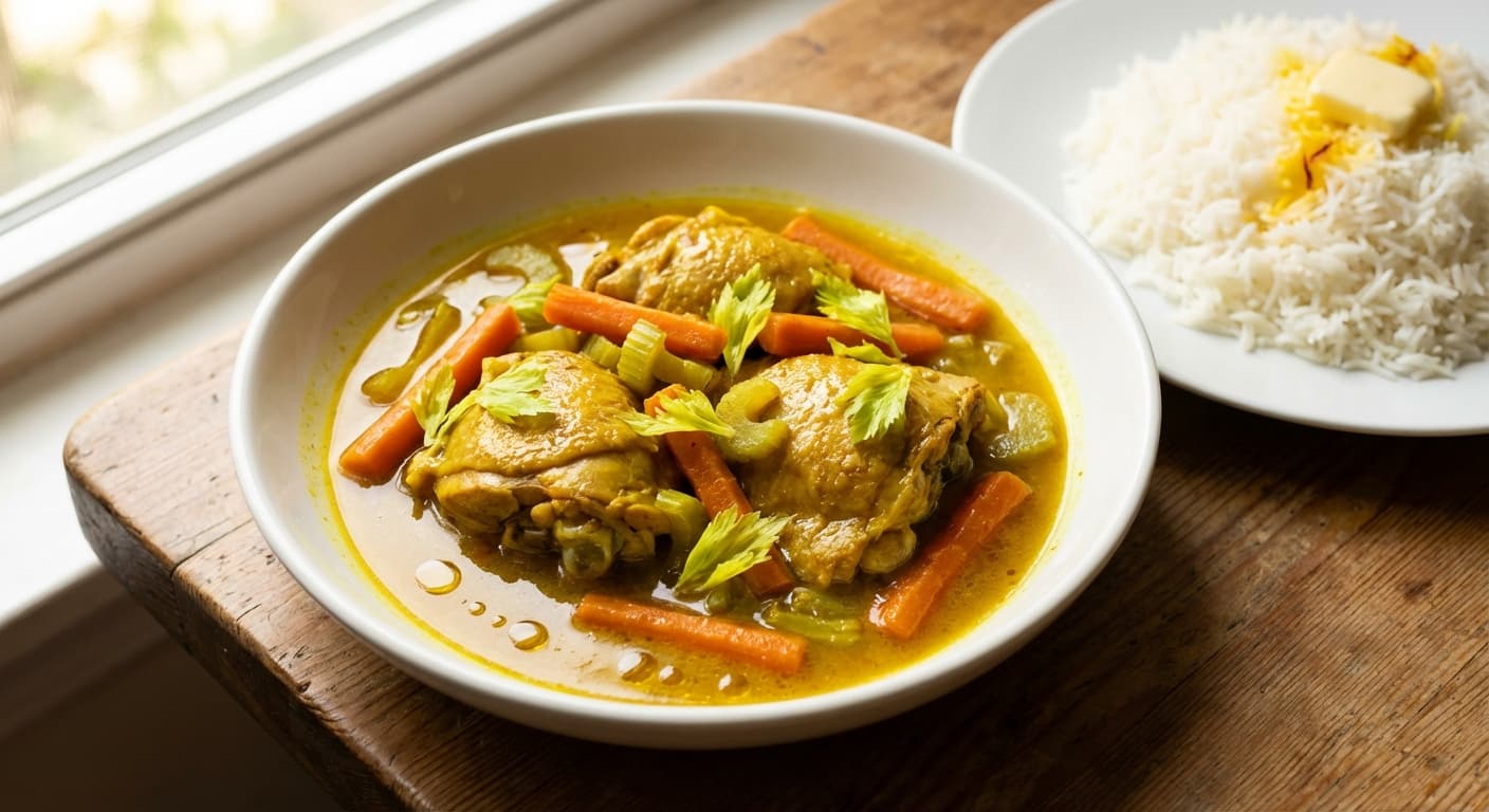 Carrot & Celery Khoresht with Chicken — Aromatic Persian stew with sweet carrots and herbal celery - authentic persian recipe