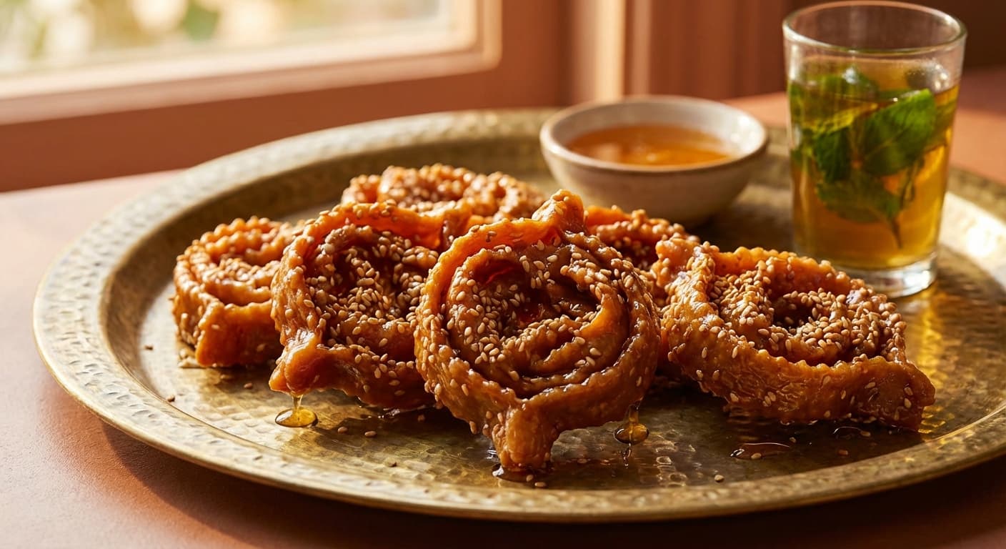 Chebakia — Moroccan Sesame and Honey Cookie Roses - authentic moroccan recipe