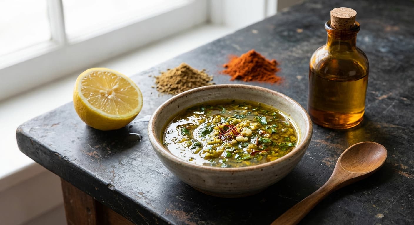 Chermoula Marinade — Moroccan Herb and Spice Paste for Fish and Meat - authentic moroccan recipe