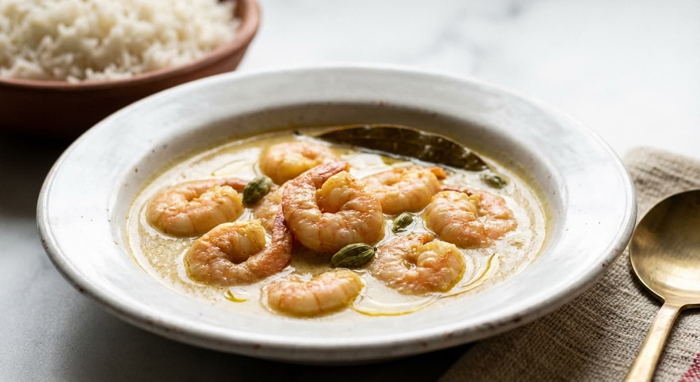 Chingri Malai Curry — Indian Prawns in Coconut Milk with Gentle Spices - authentic indian recipe