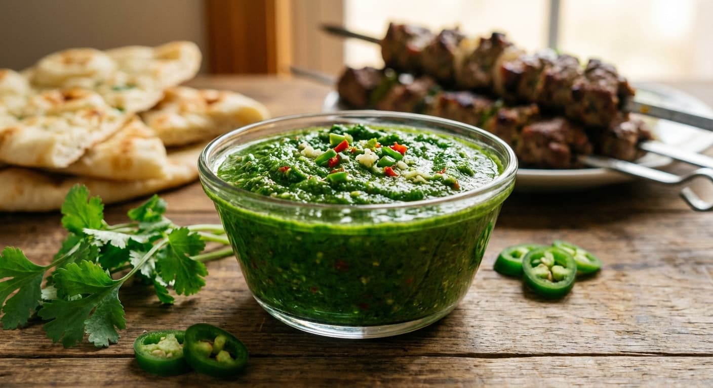 Chutney Gashneez — Afghan Fresh Cilantro and Green Chili Chutney - authentic afghan recipe