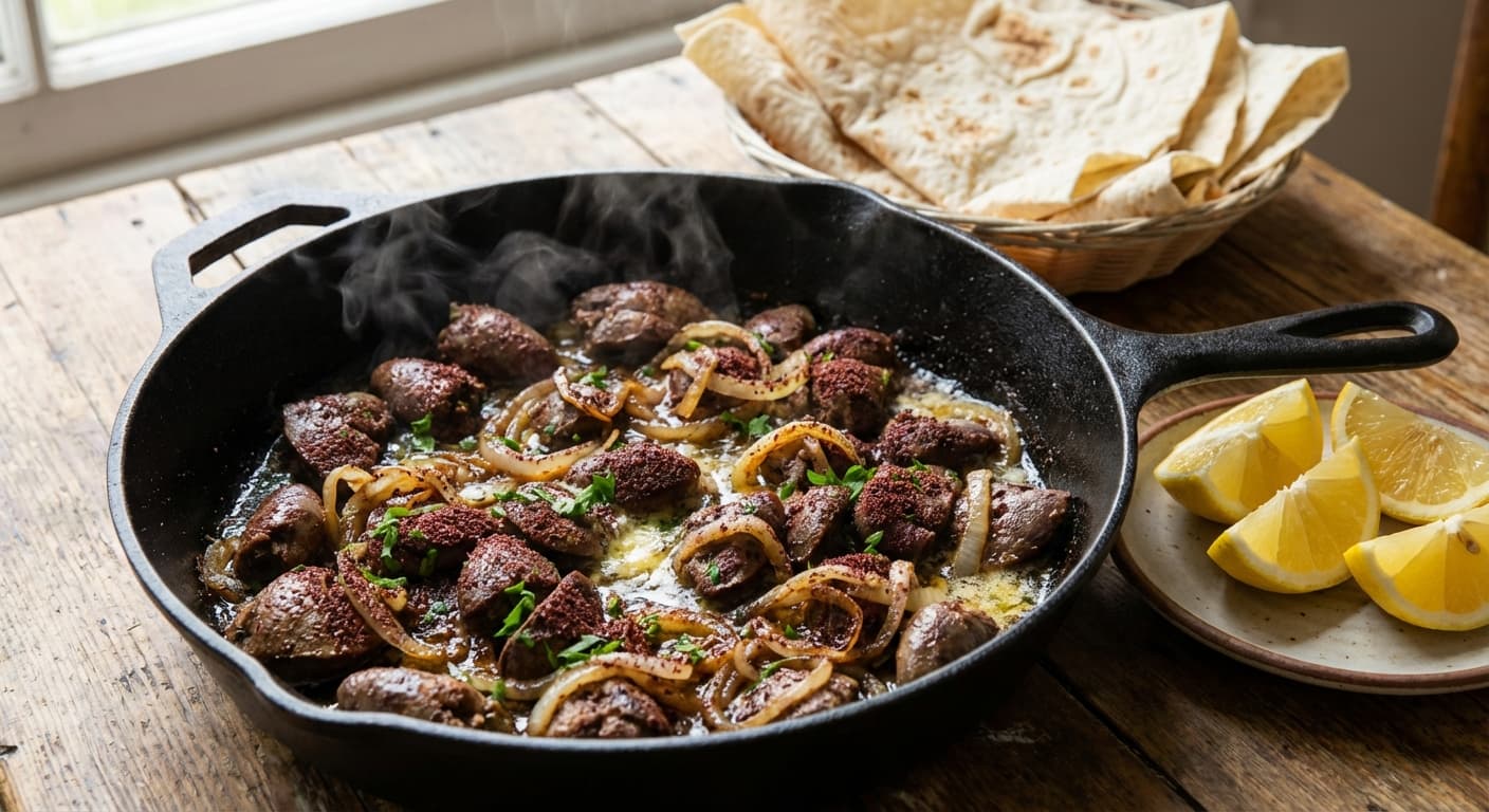 Cız-Bız — Azerbaijani Lamb Offal Sauté with Onion and Spices - authentic azerbaijani recipe