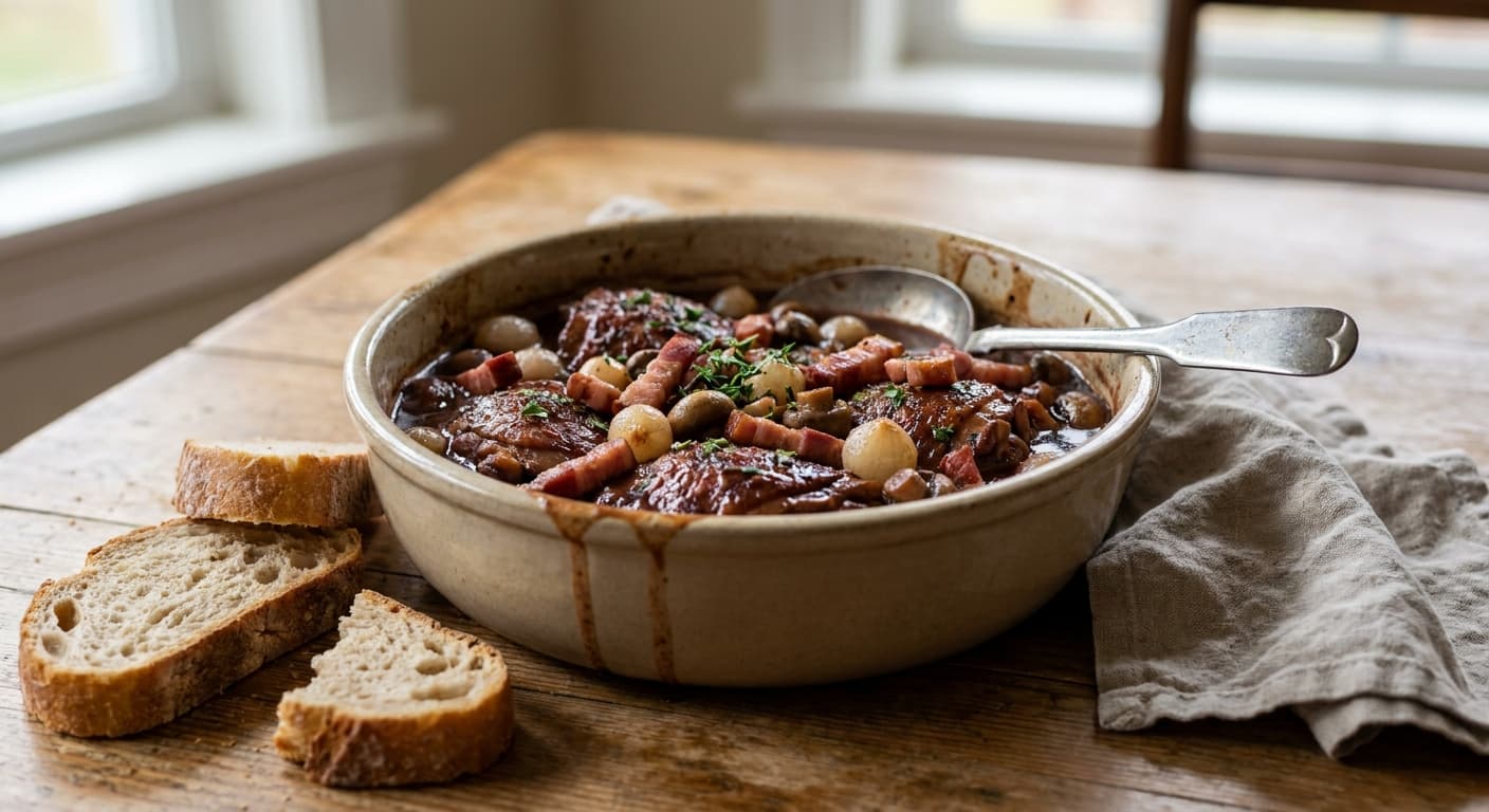 Coq au Vin — Burgundy Chicken Braised in Red Wine - authentic french recipe