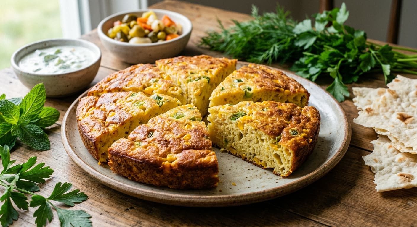 Corn Kuku — Persian Corn and Herb Frittata - authentic persian recipe