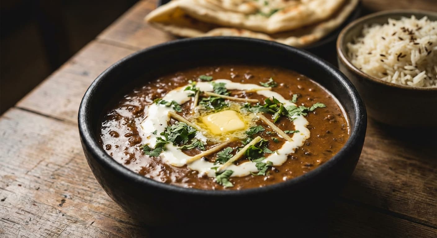 Dal Makhani — Indian Slow-Cooked Black Lentils with Cream and Butter - authentic indian recipe