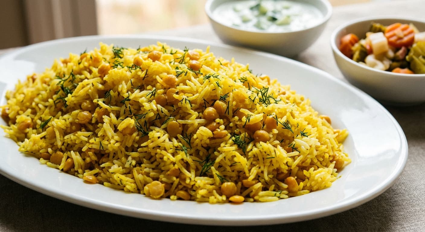 Dam-Pokhtak Baqali Khoshk Zard ( ) — Persian Yellow Split Pea Pilaf - authentic persian recipe