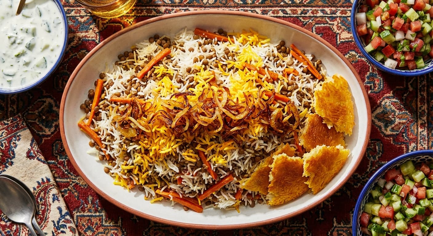 Dami Adas va Havij - Persian Lentil & Carrot Rice - authentic persian recipe