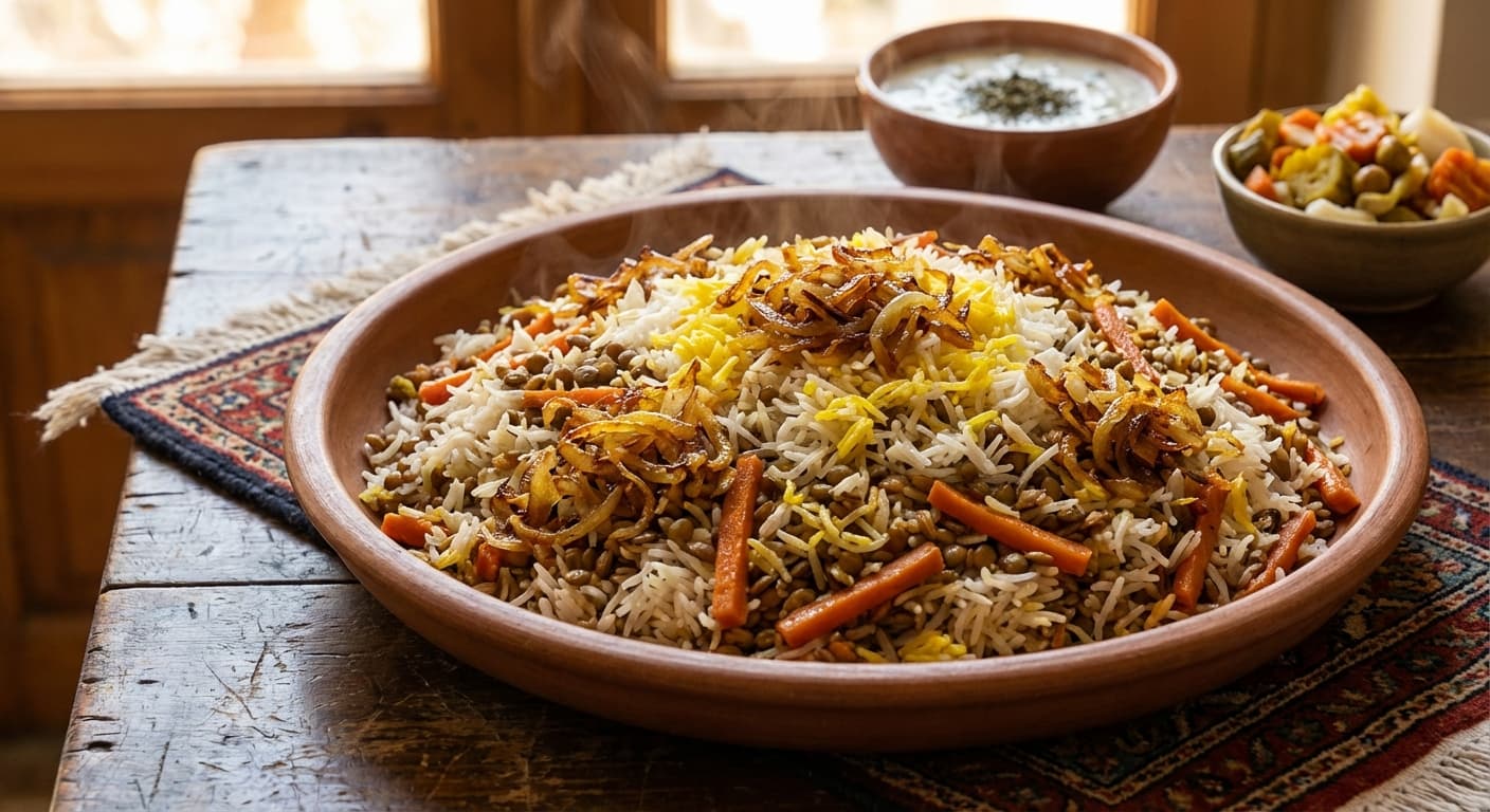 Dami Adas va Havij — Persian Lentil and Carrot One-Pot Rice - authentic persian recipe