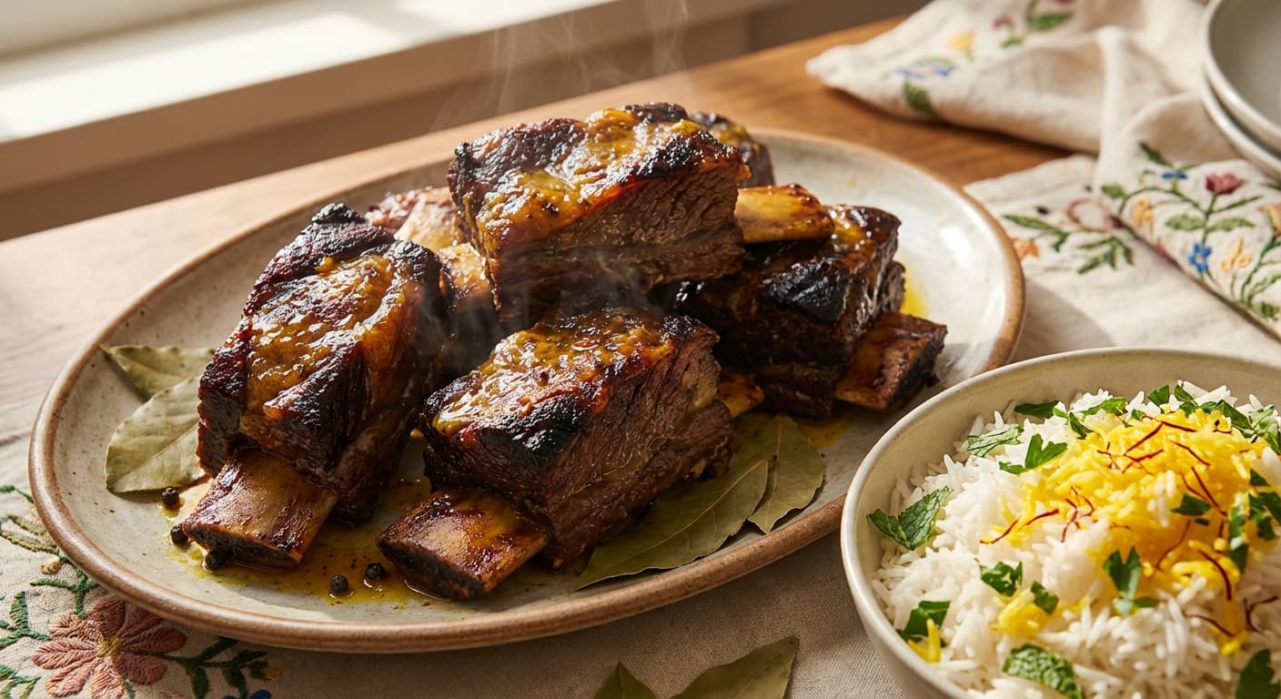 Dandeh Khaneghi — Persian-Style Saffron-Infused Beef Ribs - authentic persian recipe