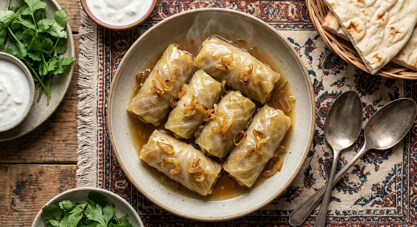 Dolmeh Kalam — Persian Stuffed Cabbage Rolls - authentic persian recipe