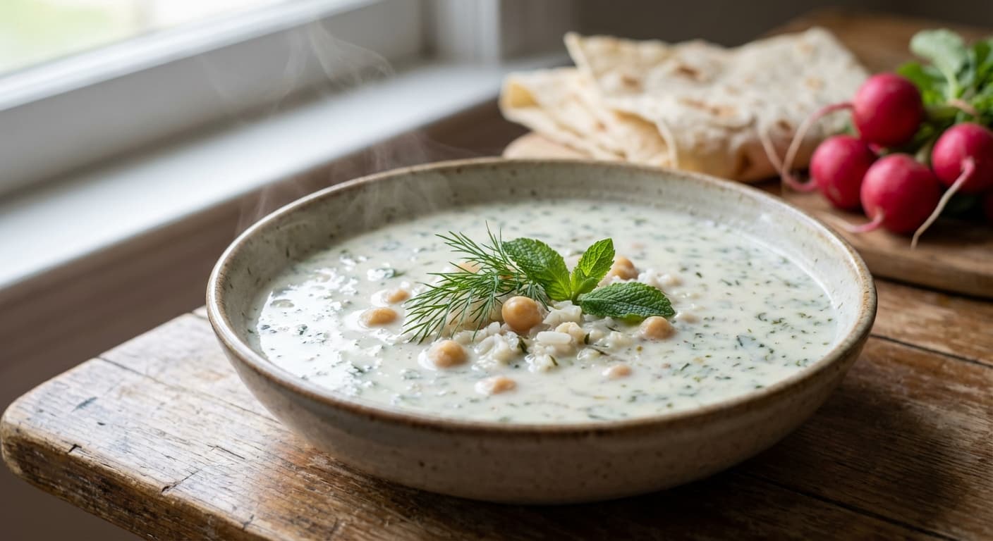 Dovga — Azerbaijani Yogurt and Herb Soup - authentic azerbaijani recipe