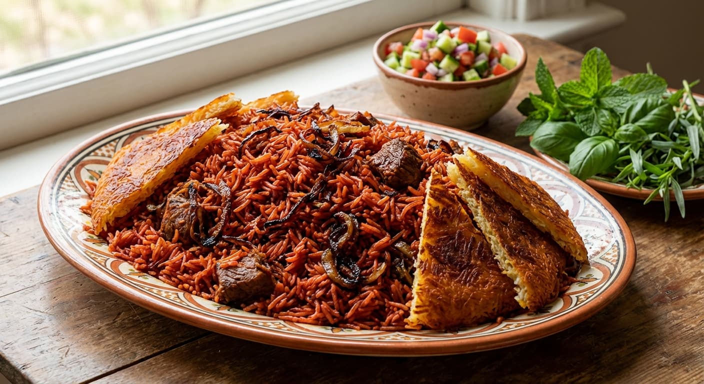 Eslamboli Polo — Persian Tomato Rice with Tender Beef - authentic persian recipe