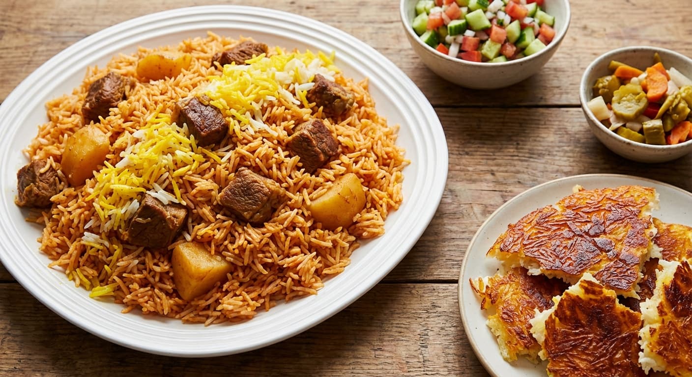 Estamboli Polo with Lamb - authentic persian recipe