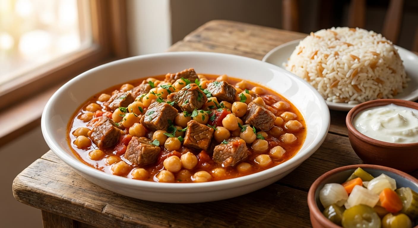 Etli Nohut — Turkish Lamb and Chickpea Stew with Tomato and Pepper - authentic turkish recipe