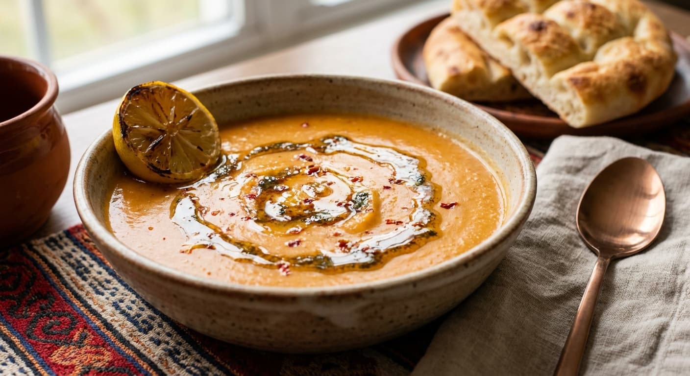 Ezogelin Soup — Turkish red lentil soup with bulgur and mint - authentic turkish recipe