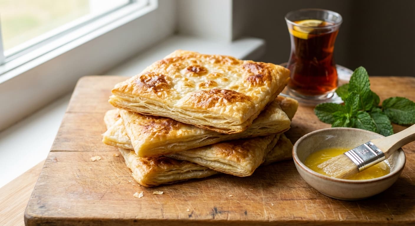 Fasali — Azerbaijani layered flaky flatbread brushed with butter - authentic azerbaijani recipe