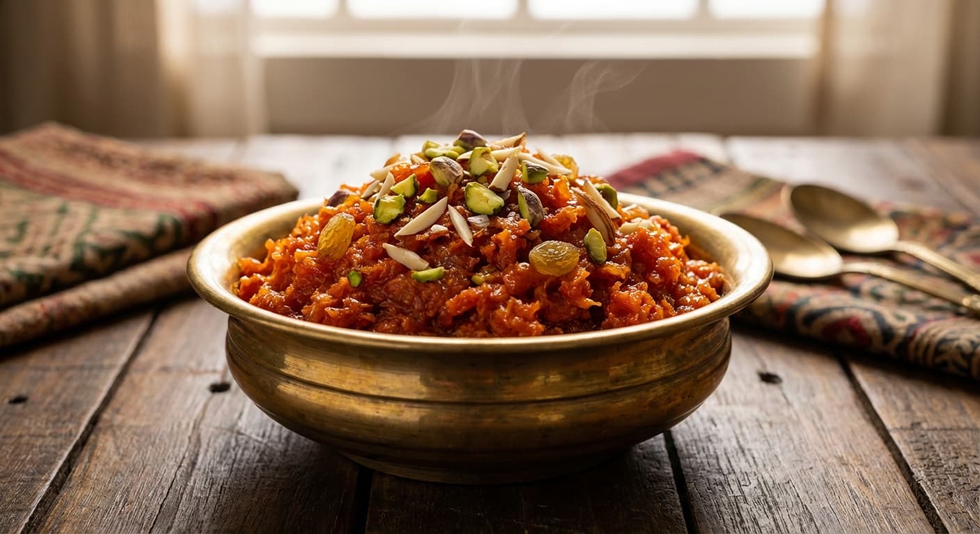 Gajar Ka Halwa — Indian Grated Carrot Pudding with Cardamom - authentic indian recipe
