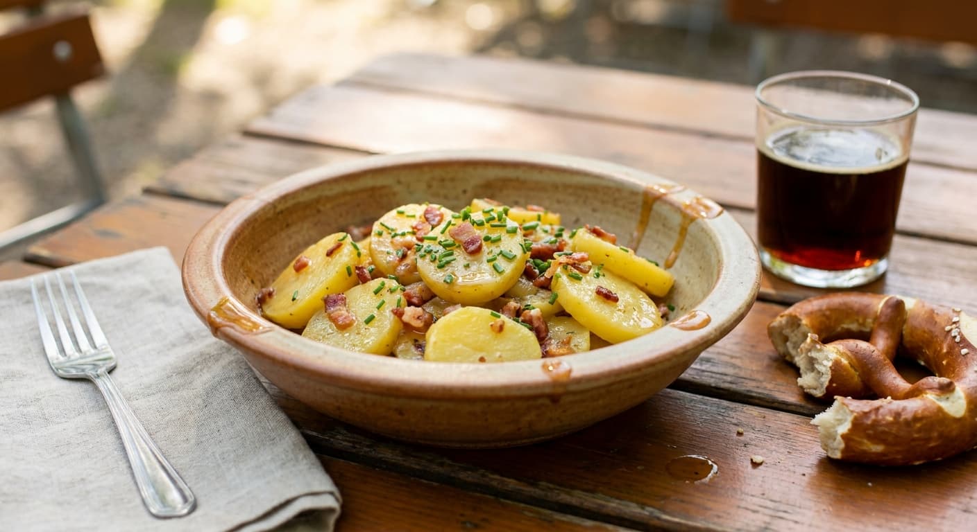 German Potato Salad — Warm Vinegar-Broth Potato Salad - authentic german recipe