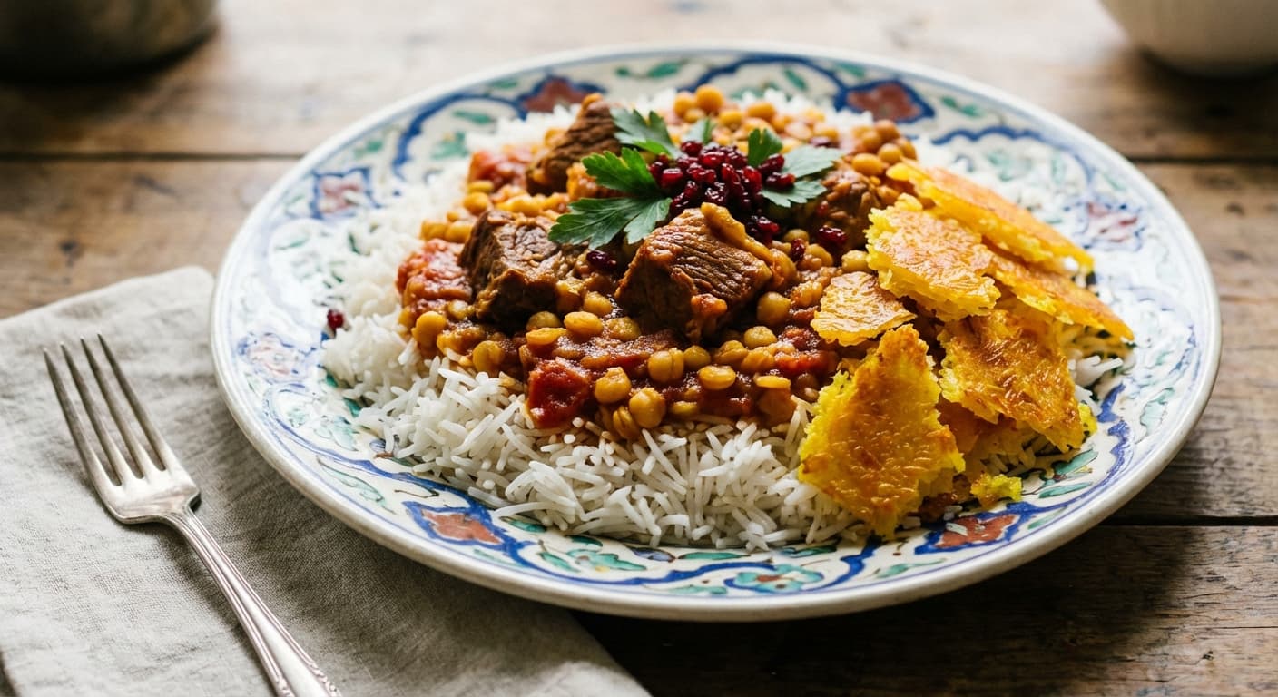 Gheimeh Polo — Persian Split Pea and Beef Rice - authentic persian recipe