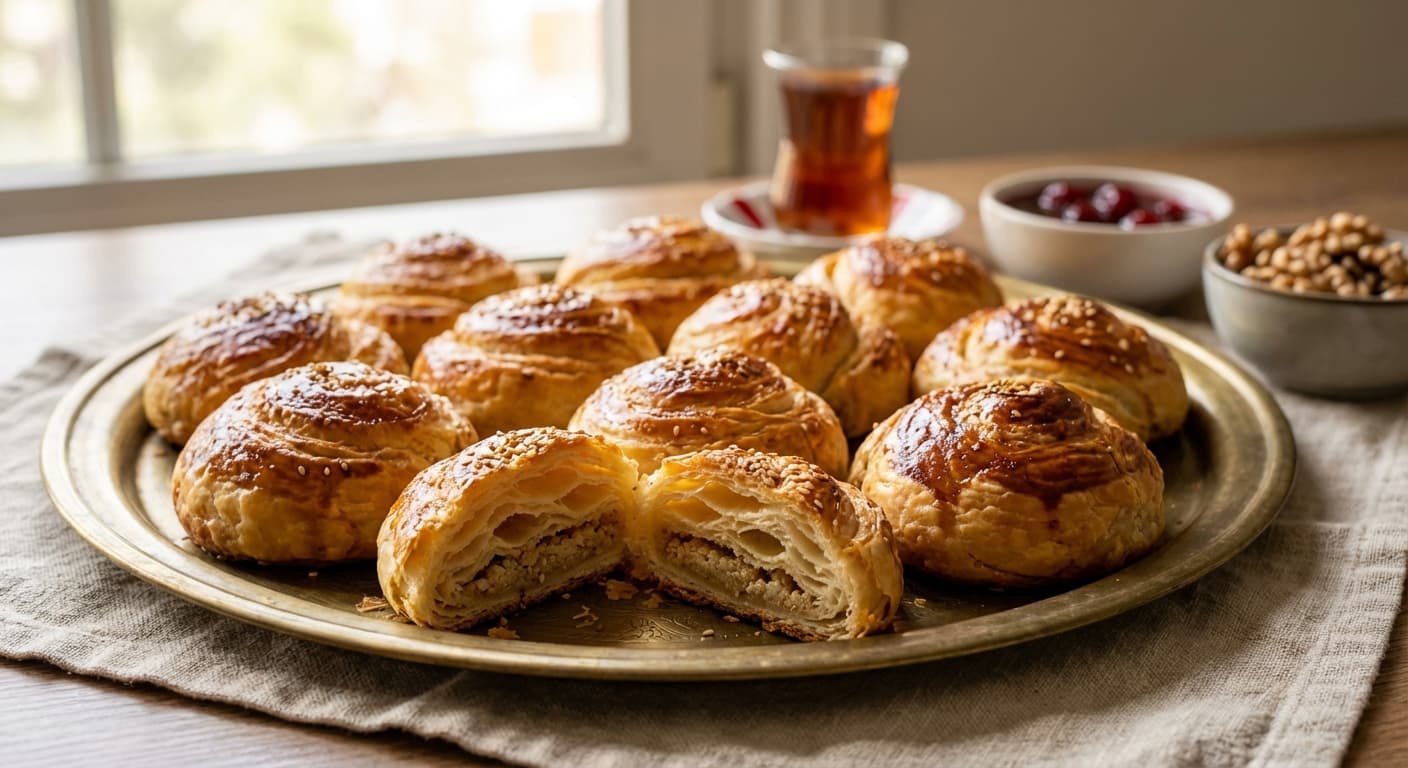 Gogal — Azerbaijani Sweet Saffron and Cardamom Layered Pastry - authentic azerbaijani recipe