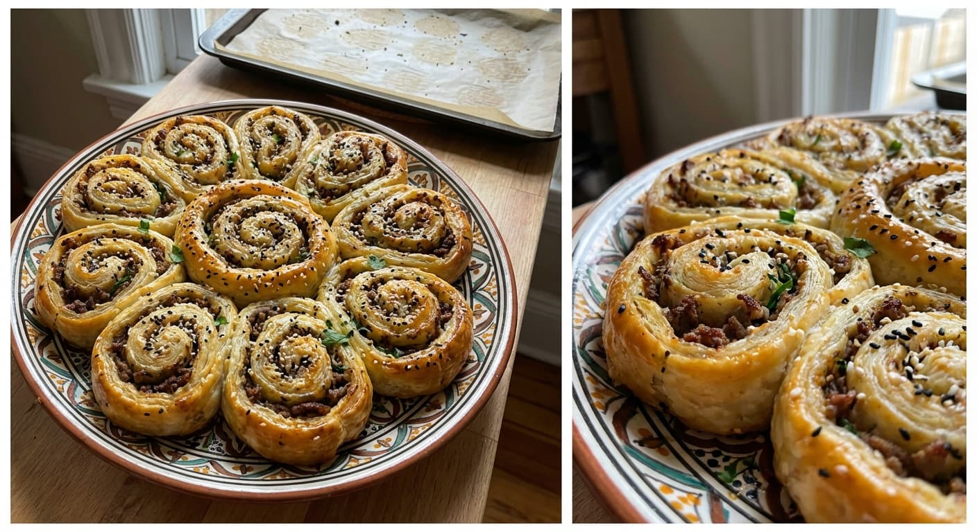 Gol Barg Ba Goosht — Persian Meat-Filled Spiral Rolls - authentic persian recipe