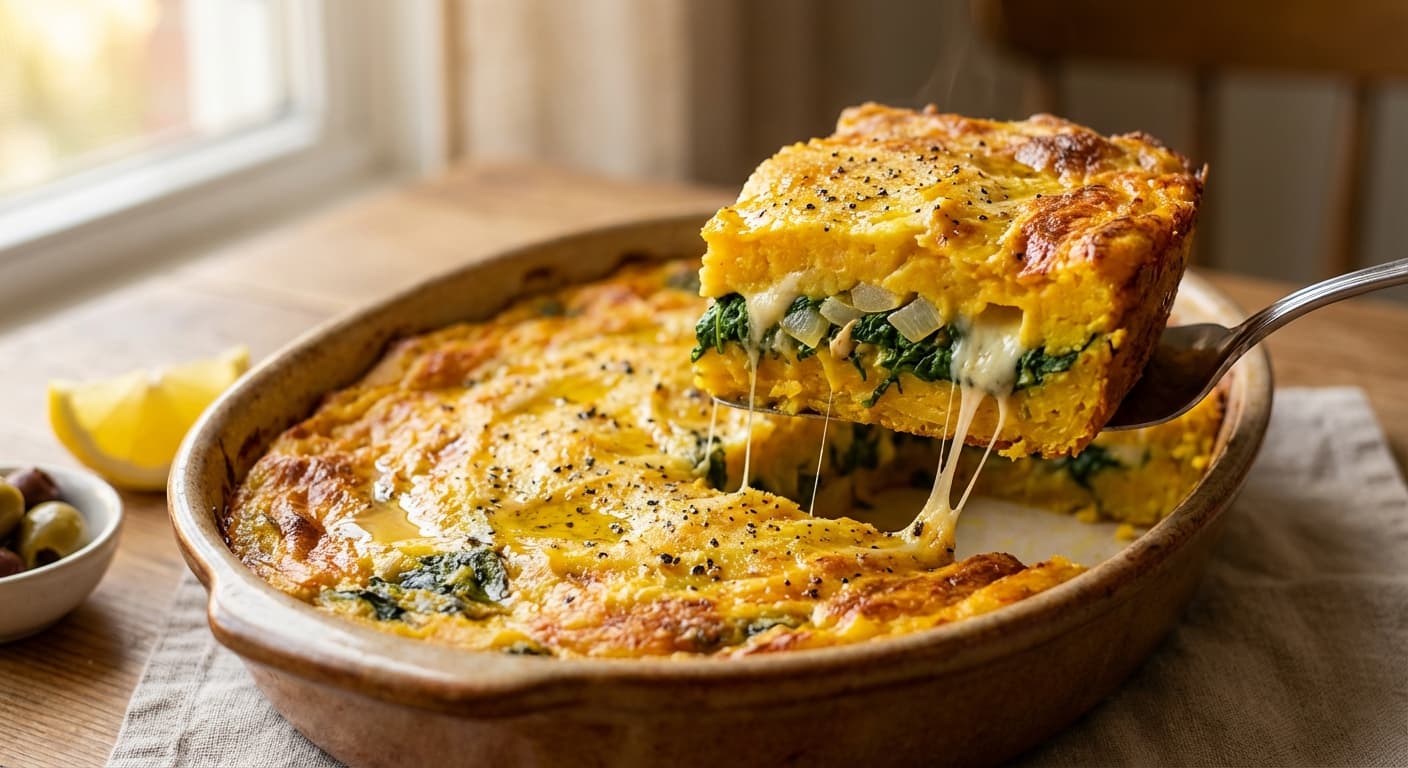 Golden Turmeric Potato and Spinach Casserole — Mediterranean-Inspired Layered Gratin - authentic middle-eastern recipe