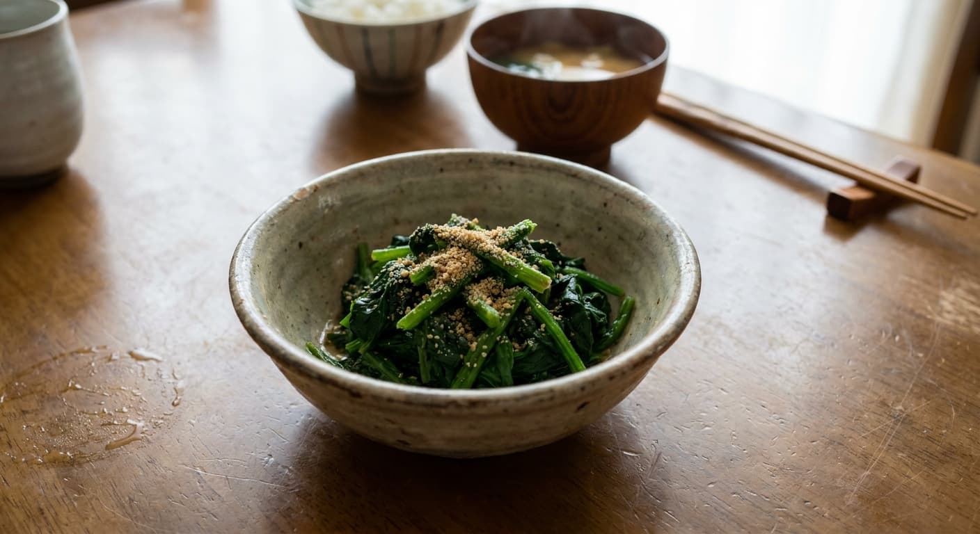 Gomaae — Japanese Spinach with Sesame Dressing - authentic japanese recipe