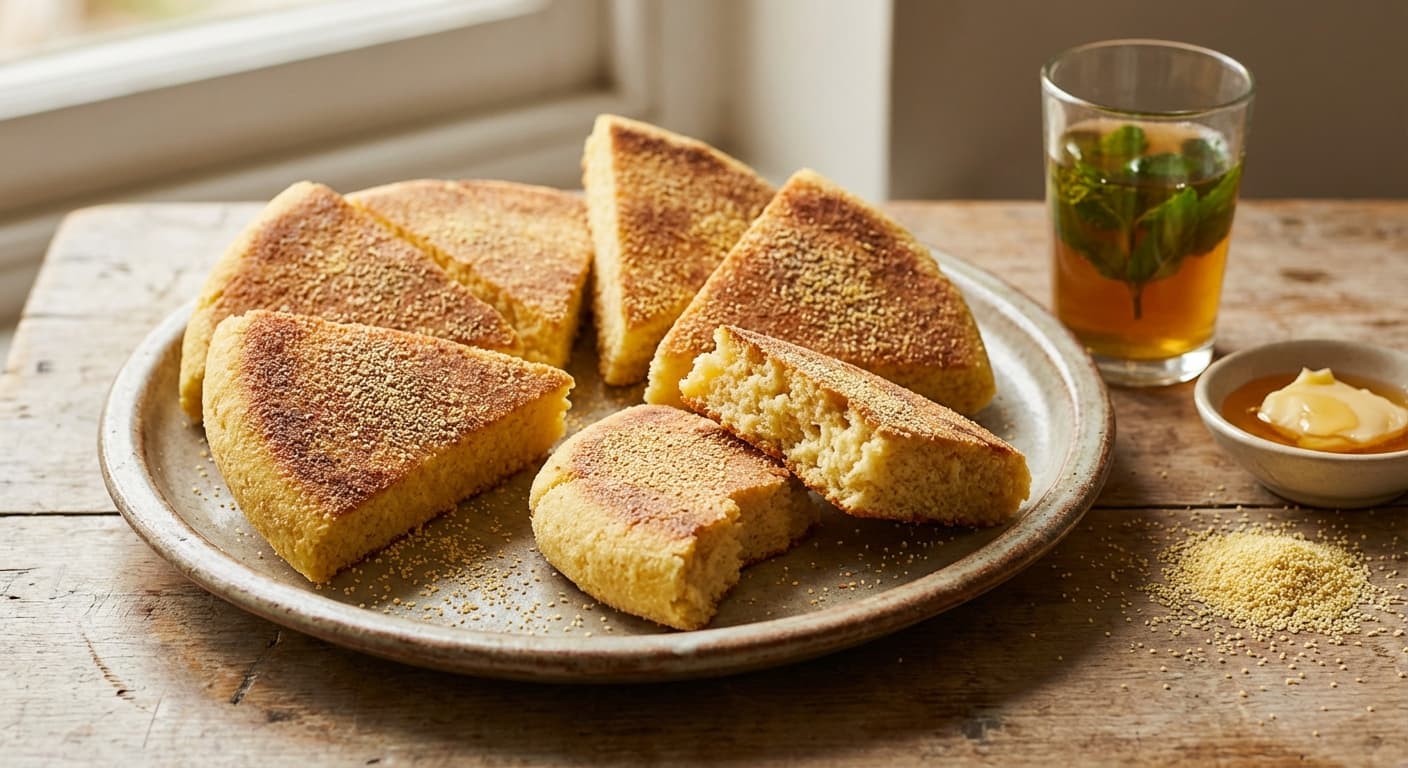 Harcha — Moroccan Semolina Griddle Bread - authentic moroccan recipe