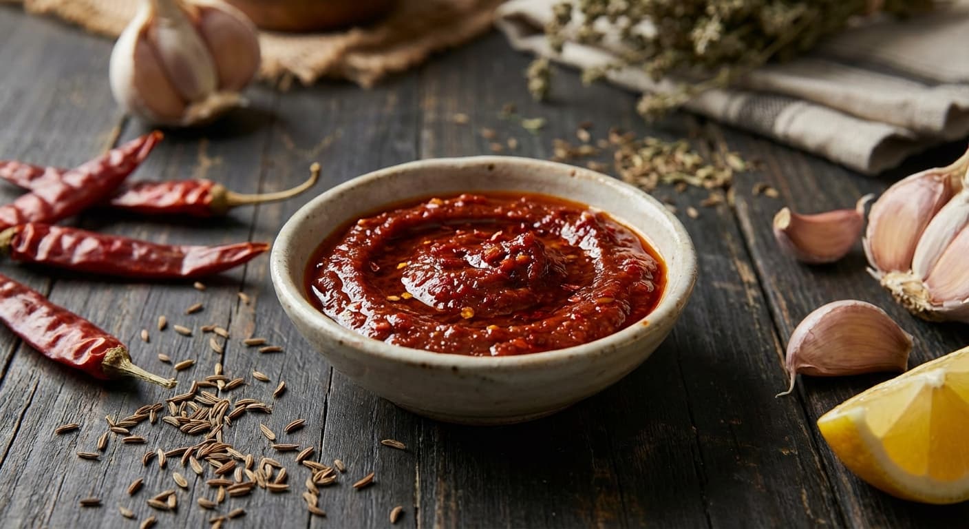 Harissa — Moroccan Hot Chili Pepper Paste - authentic moroccan recipe