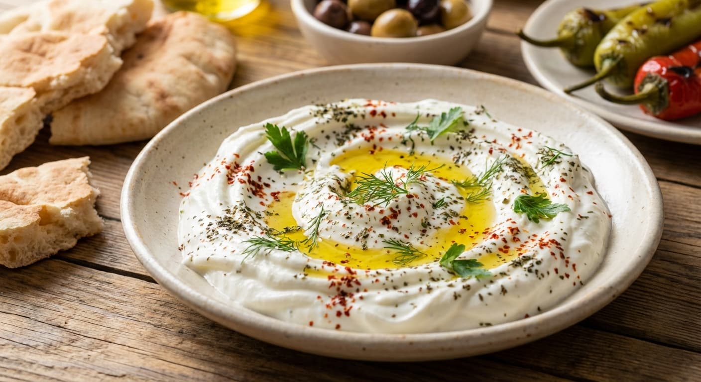 Haydari — Turkish Thick Strained Yogurt Dip with Herbs - authentic turkish recipe