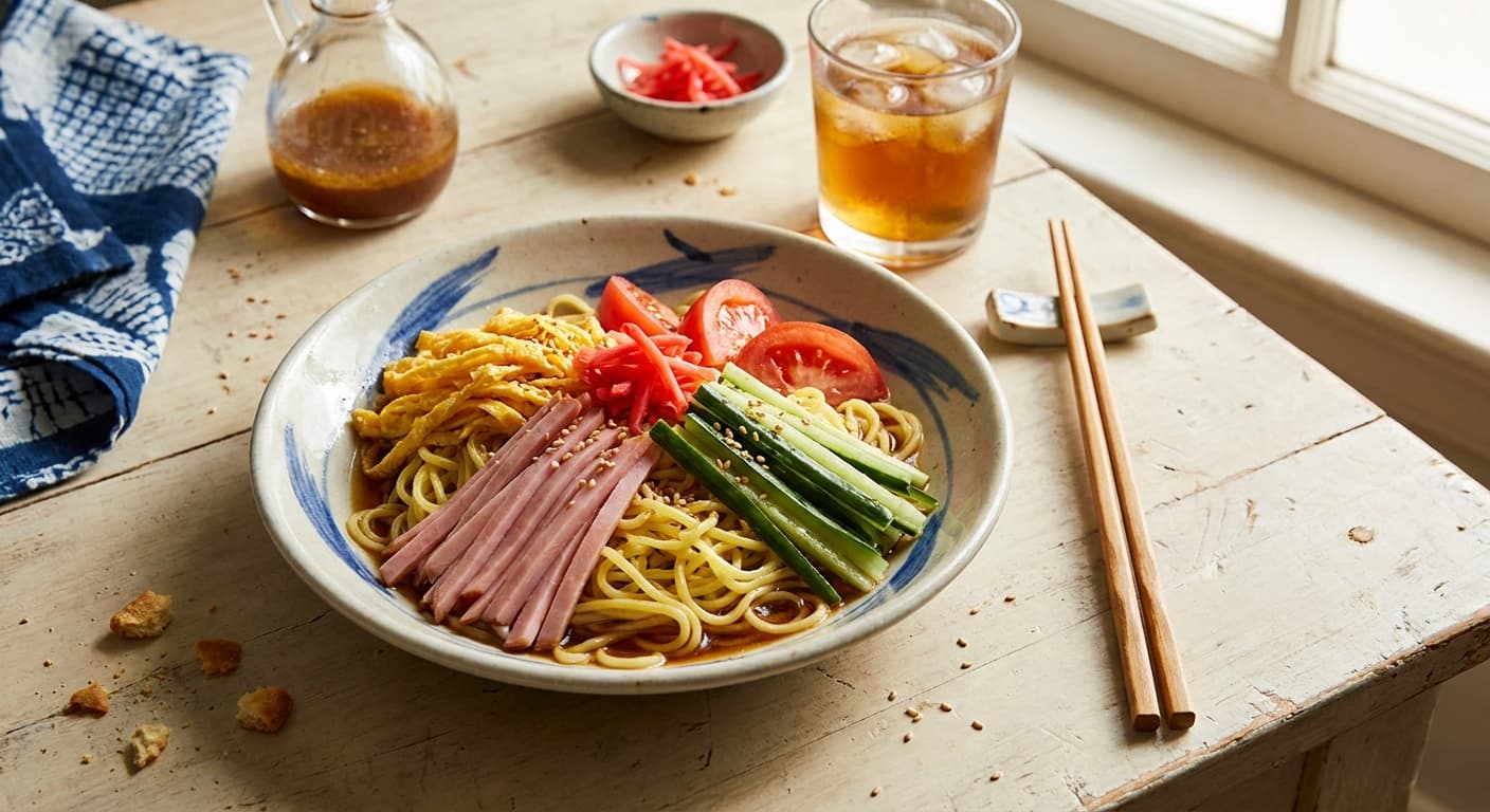 Hiyashi Chuka — Chilled Ramen Salad with Soy-Vinegar Dressing - authentic japanese recipe