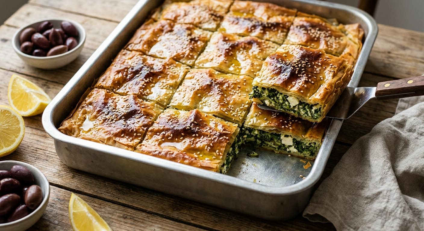 Hortopita — Wild Greens Phyllo Pie with Olive Oil - authentic greek recipe