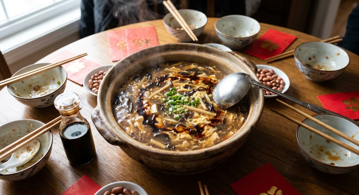 Hot and Sour Soup — Northern Chinese Soup with Tofu and Black Vinegar - authentic chinese recipe