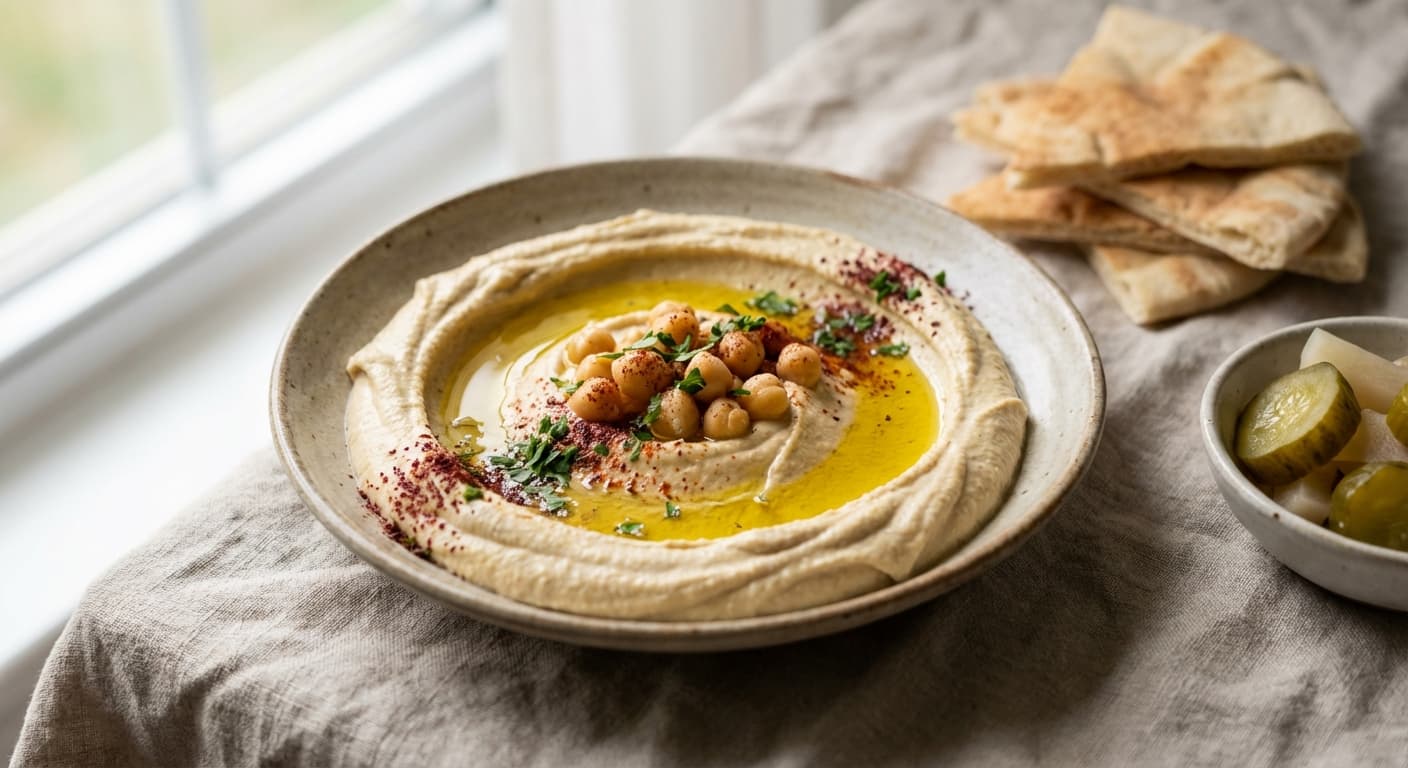 Hummus bi Tahini — Classic Lebanese Chickpea and Tahini Dip - authentic lebanese recipe