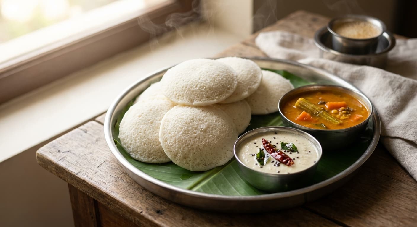 Idli — South Indian Steamed Rice and Lentil Cakes - authentic indian recipe