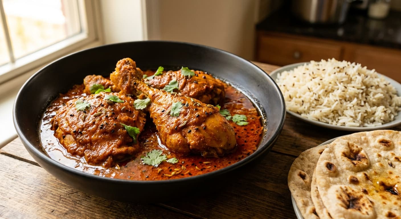 Indian Achari Murgh — Pickle-Spiced Punjabi Chicken Curry with Whole Spices - authentic indian recipe