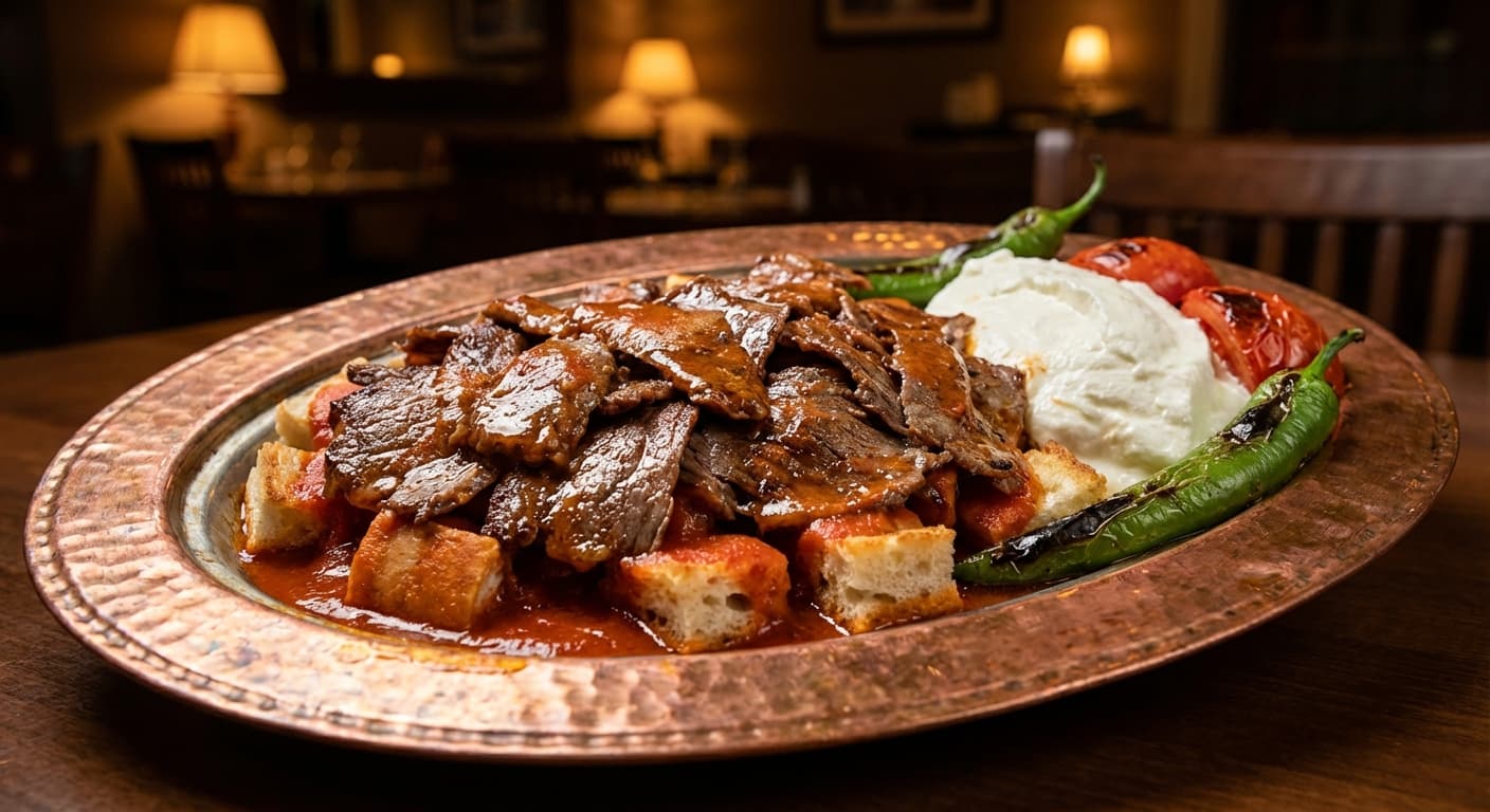 İskender Kebab — Turkish Sliced Döner with Tomato Sauce and Yogurt - authentic turkish recipe