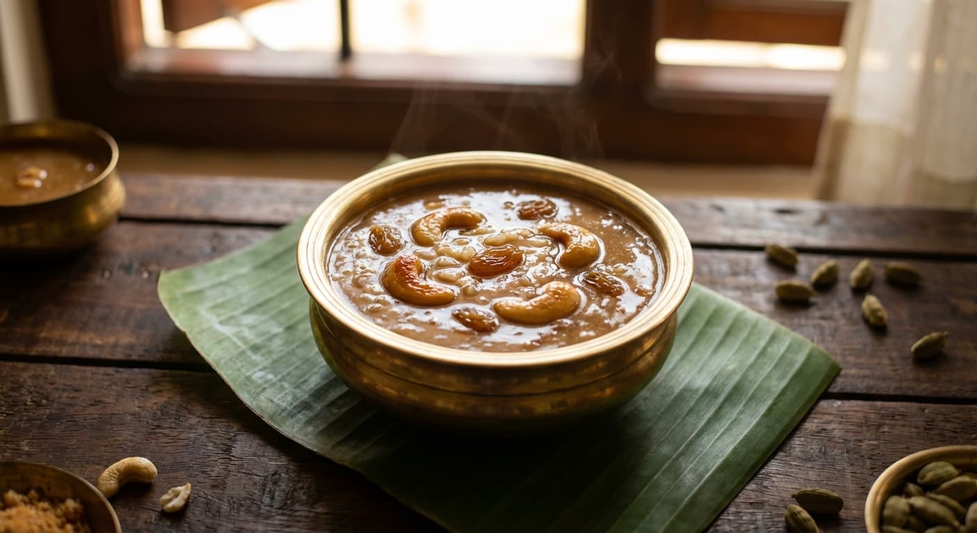 Jaggery Payasam — South Indian milk dessert with ghee and cardamom - authentic indian recipe