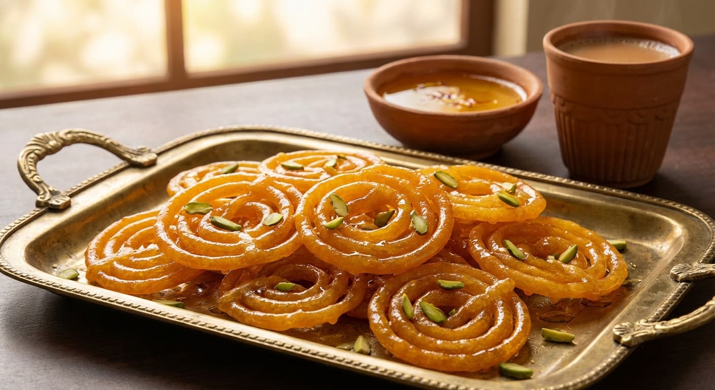 Jalebi — Crispy Fried Spirals Soaked in Saffron Syrup - authentic indian recipe