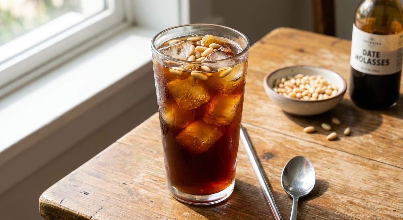 Jallab — Lebanese date-molasses drink with pine nuts - authentic lebanese recipe