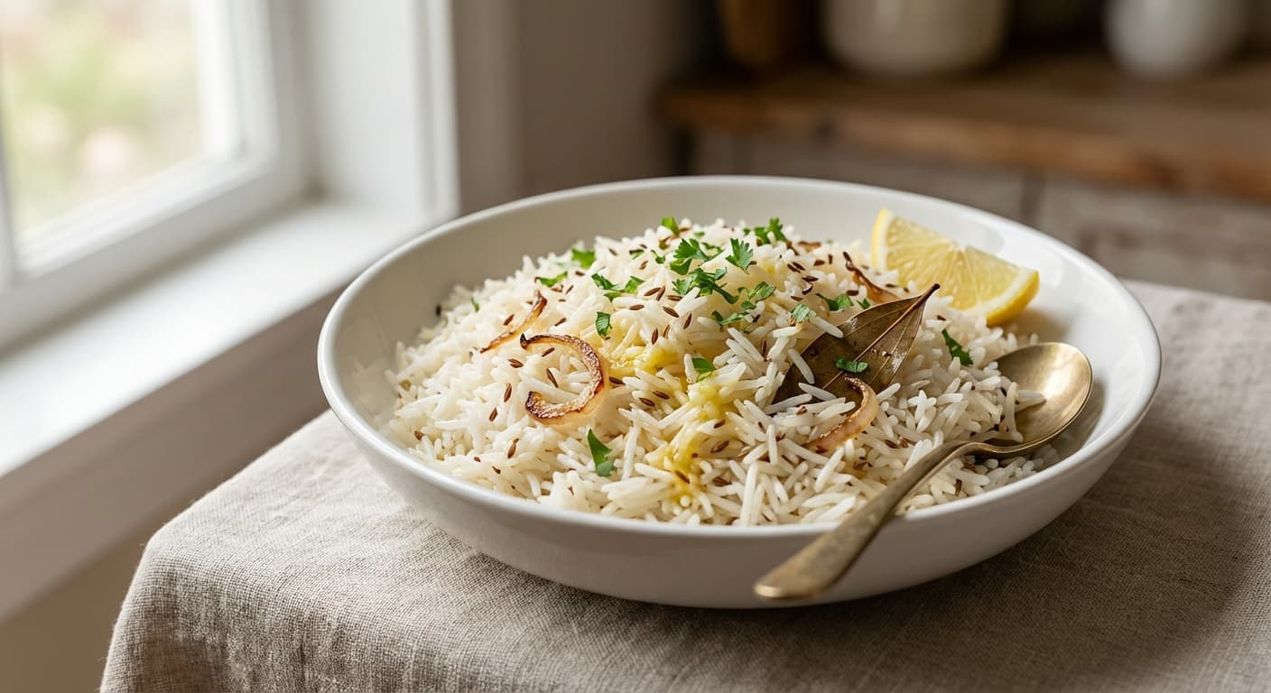 Jeera Rice — Indian Cumin-Tempered Basmati Rice - authentic indian recipe