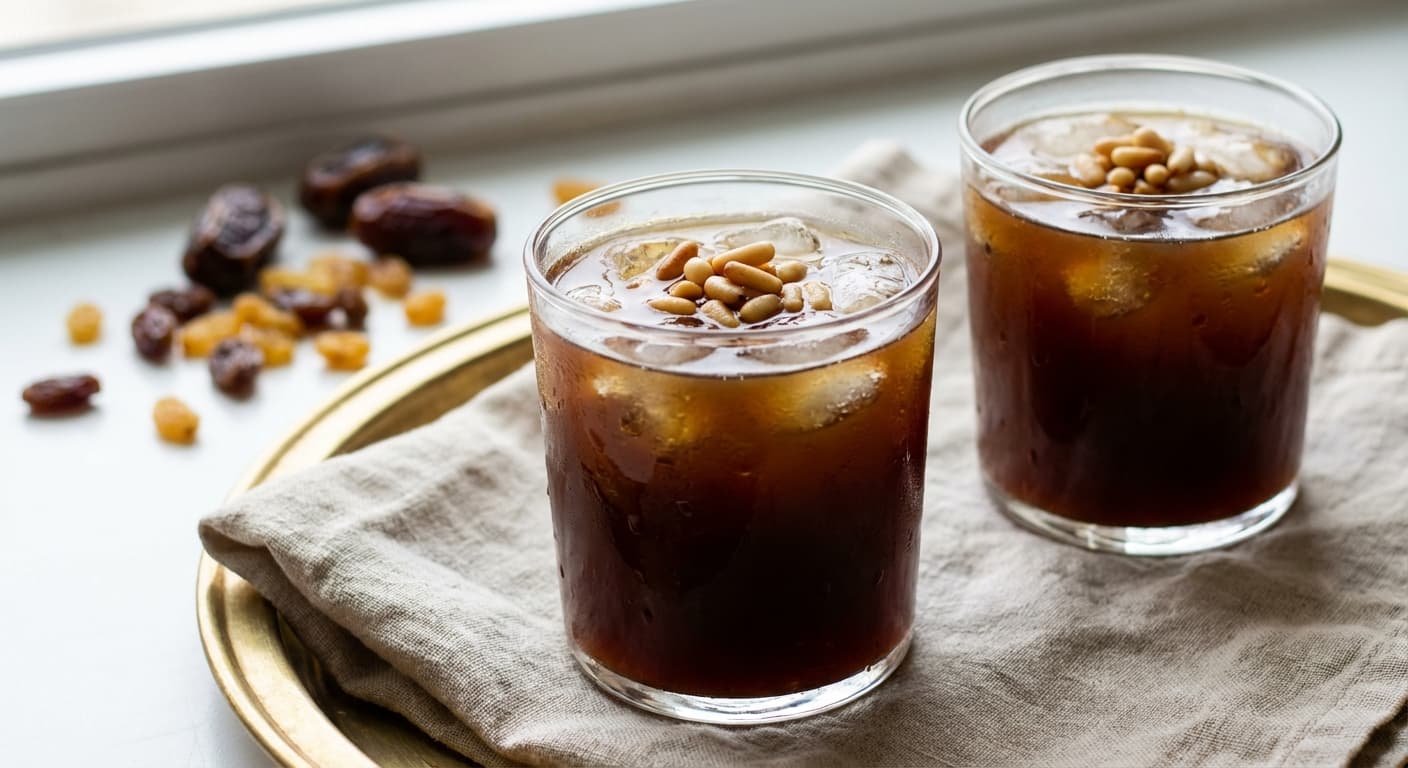Jellab — Moroccan Date-Raisin Drink with Pine Nuts - authentic moroccan recipe